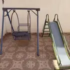 مرجيحه زحليفة سريرخشب للطفال مستعملات مع كرسي حديد ا