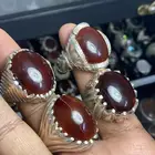 خاتم عقيق يماني كرزي مزعفر ( 4 خواتم )