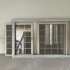 باب زجاج مع دريشه زجاج طقم   باب سحب جلد