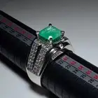 خاتم زمرد كولومبي بشهادة المختبر صياغة يدوية اللون النادر