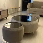 طاوله كبيره مع طاولتين خدمه   قماش تفصيل