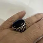 خاتم مزين بحجر عقيق يماني ازرق