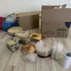 صحون وعلب بلاستك جديده