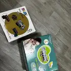 حفاظات جدد كرتون كامل رقم 3 وسرير طفل جديد