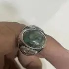 خاتم فيروز سيناوي اخضر بعروق مميزة