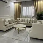 كنب جديد ونظيف مع طولات رخام وحده طولت تلفزيون