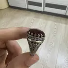 خاتم عقيق يمني كبدي فضه