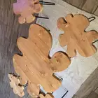 طاوله خشب للبيع مع 4 طاولات خدمه