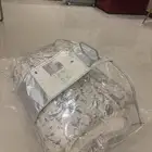 بطانيه جديده باللون الابيض وخطوط سوداء