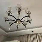 نجف 8شمعات.اللون مزيج كريستال  أسود وذهبي.