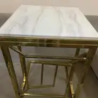 طاولتين رخام واستيل