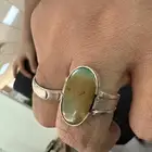 خاتم حجر فيروزا من الفضة الخالصة