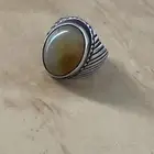 خاتم عقيق يماني فضه   حجر عقيق يماني راس ثعبان