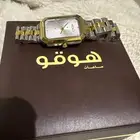 ساعة هوقو ذهبي و فضي معدني