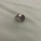 خاتم عقيق فضه وسط