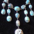 قلادة عقد فضة بمجموعة كبيرة من حجر الفيروز التركواز أنتيك