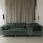 كنب قطعتين وحده كبيره ووحده صغيره لوت تفاحي غامق