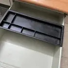 مكتب حديدي بسطح خشبي