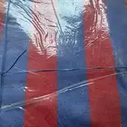 بطانيات ابو خروف وبساط مخطط احمر وازرق