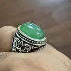 خاتم عقيق أخضر صياغه ايرانيه