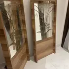 mirror with wooden board   light