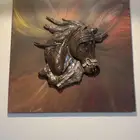 لوحة الوان مائيه وجبسيه حصان