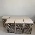 طاوله كبيره مع اربع قطع خدمه   وطاولتين زاويه   رخام