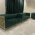 كنبات 11 شخص العدد 5 مخمل اخضر و ستارة