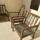 كراسي حديقه خشب اصلي بالضمان