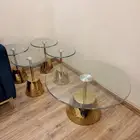 طاوله طقم مدبله لو ذهبي