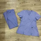 سكراب بلوزة و سروال لون سماوي