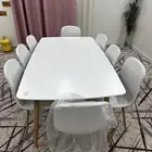 طاوله طعام 8 كراسي جديده استعمال مرتين
