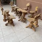 طاولات وكراسي طبيعي من خشب الأزاليا