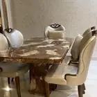 طاوله طعام رخام نضيفه جدا جدا مع سته كراسي