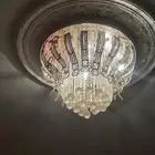 ثريا كريستال حديثه مستديره من ثلاثه الوان معا اضاه