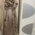 فستان سهر مطرز بالعودي والاخضر ومو جاهز خياطه