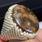 خاتم عقيق طحلبي بطن أحمر ( حمادة vip )