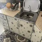 مطبخ اللامنيوم حرف L بحاله جديده