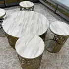 طاولات رخام حبه كبيره مع 4 خدمه