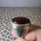خاتم فضة عقيق احمر كرزي
