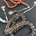 سبح بكلايت 33 حبة مقاس 10mm بطربزونة فضية