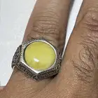 خاتم فضه فص كهرب