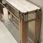 مدخل كونسول رخامي وذهبي فخم