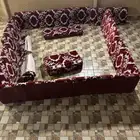 تكيات ملحق عدد 9 قطع مع ستارة استخدام سنة ونظافتها جيدة