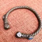 سوار فضة قديم بدوي مبروم بحجر تركواز فيروز انتيك ثقيل