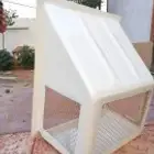 غطاء مكيفات فيبر جلاس. خارجي مع تركيب شفات شبابيك طارد الحما