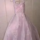 فستان وردي طويل