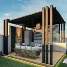 عمل مظلات ستاير برجولات جلسات عشب صناعي