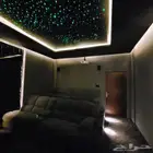 سينما منزليه راقيه جدا ديكورات جداريه عوازل أبواب بروجكتر