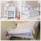 سرير اطفال مع طاوله جانبيه ومرتبه